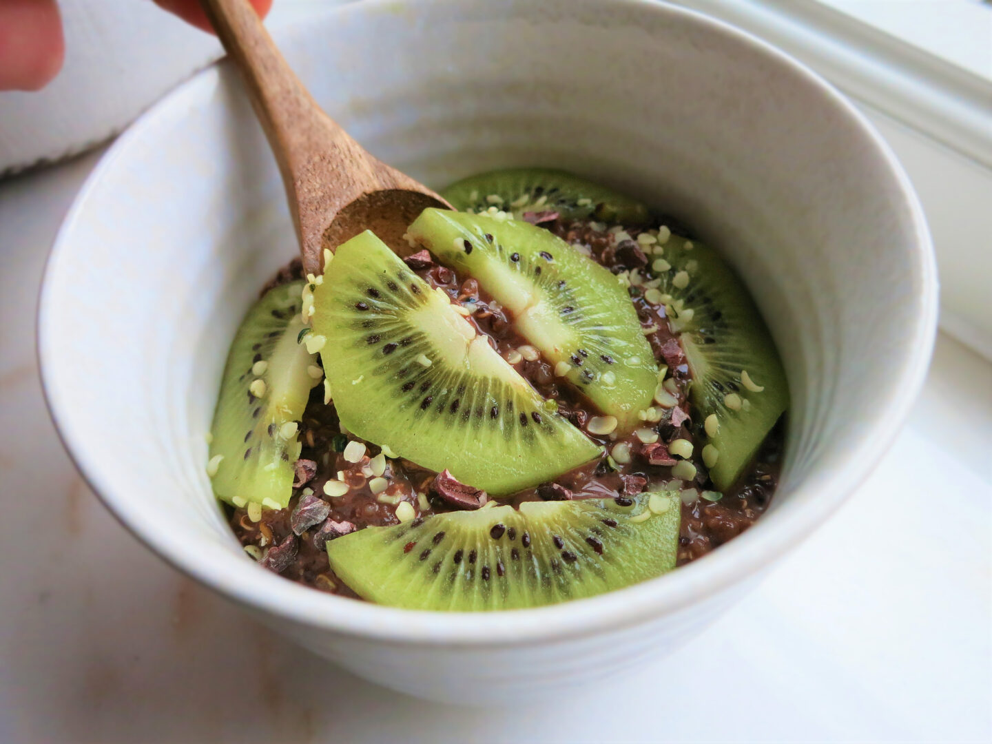 Protein packed chocolate quinoa porridge