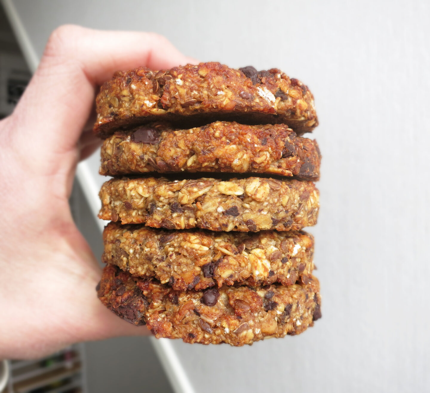 Breakfast chocolate chip banana oat cookies