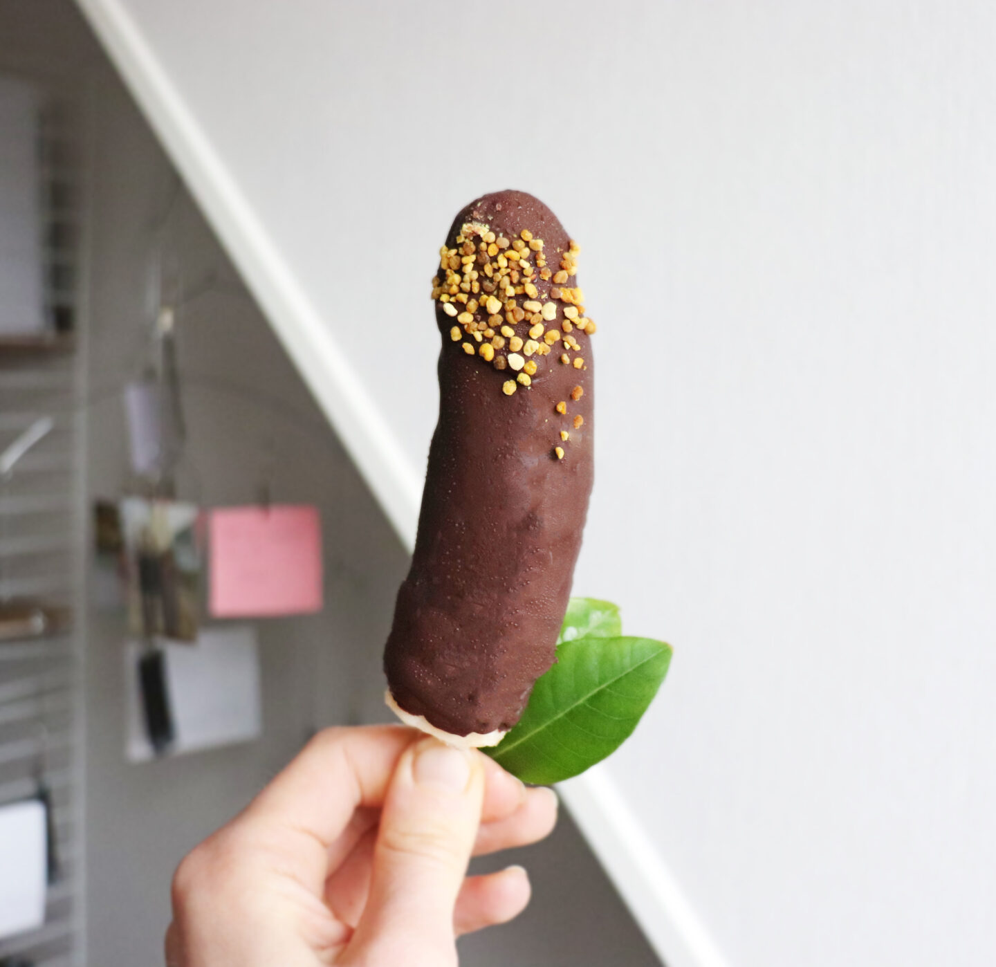 Basically a Frozen Banana on a Stick Dipped in Chocolate Popsicle