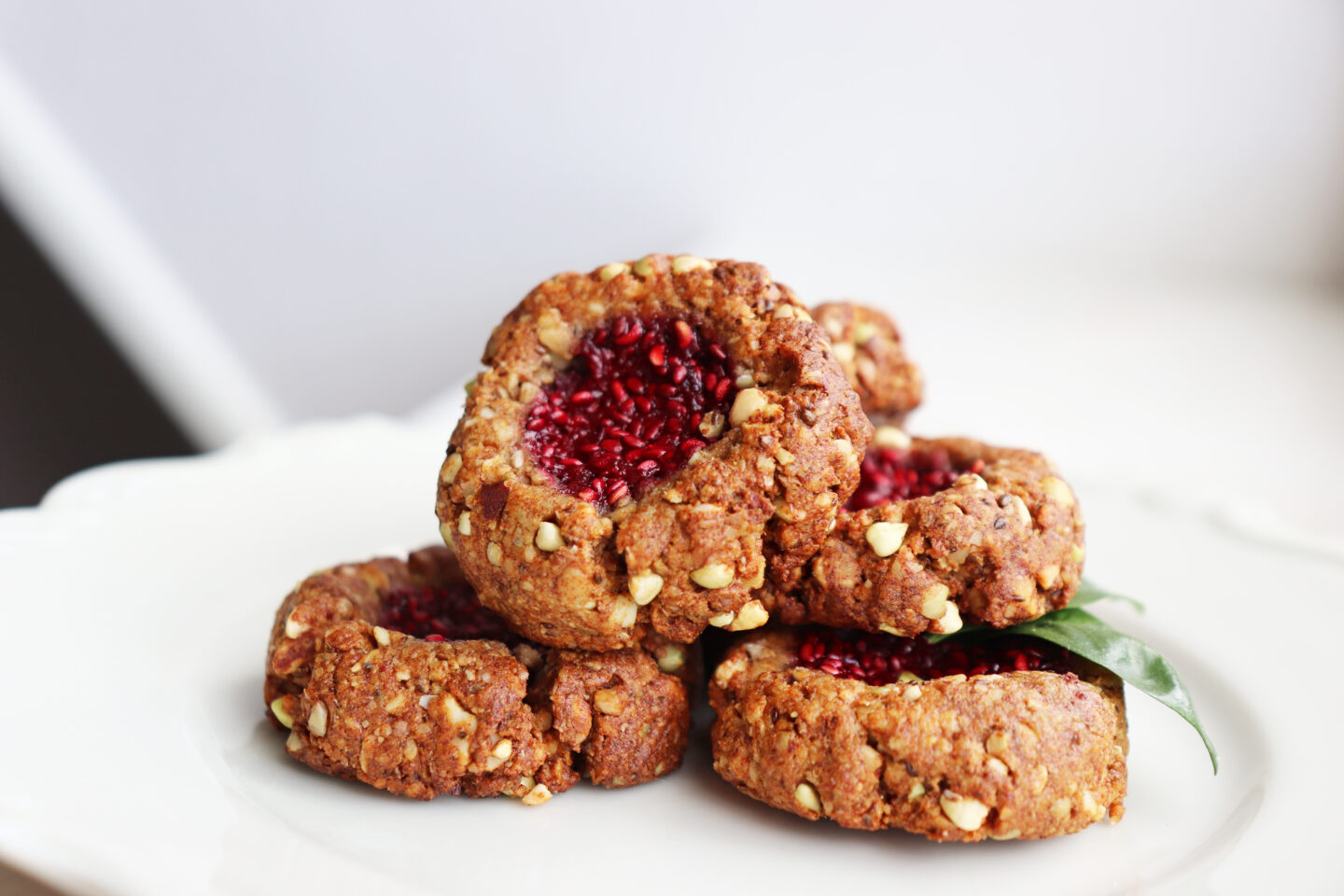 Nutty & Seedy Thumbprint Cookies