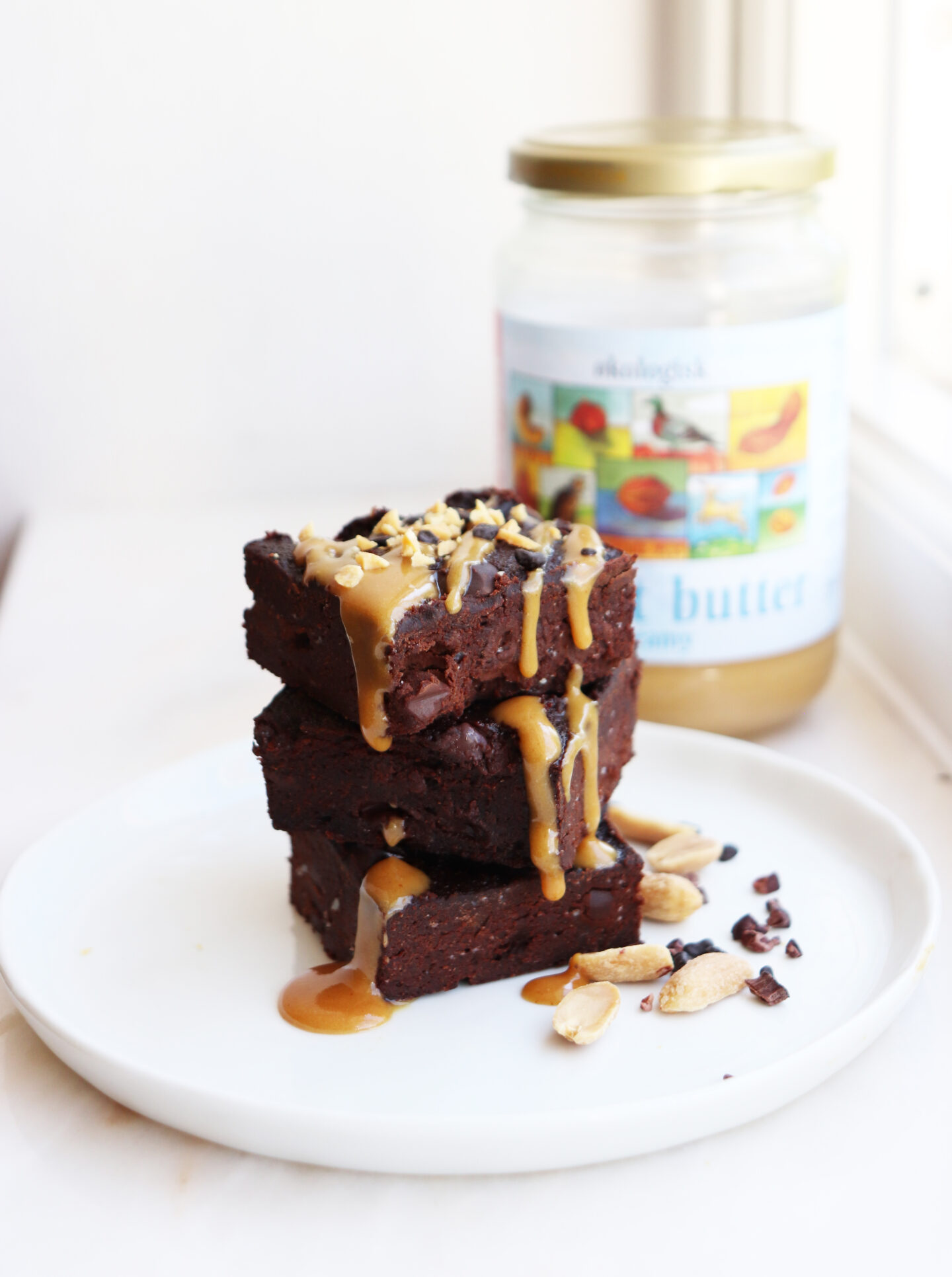 Fudgy Peanut Flour Brownies