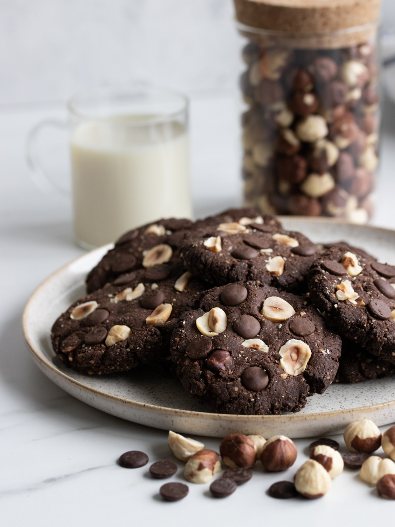 Double Chocolate Hazelnut Rye Cookies