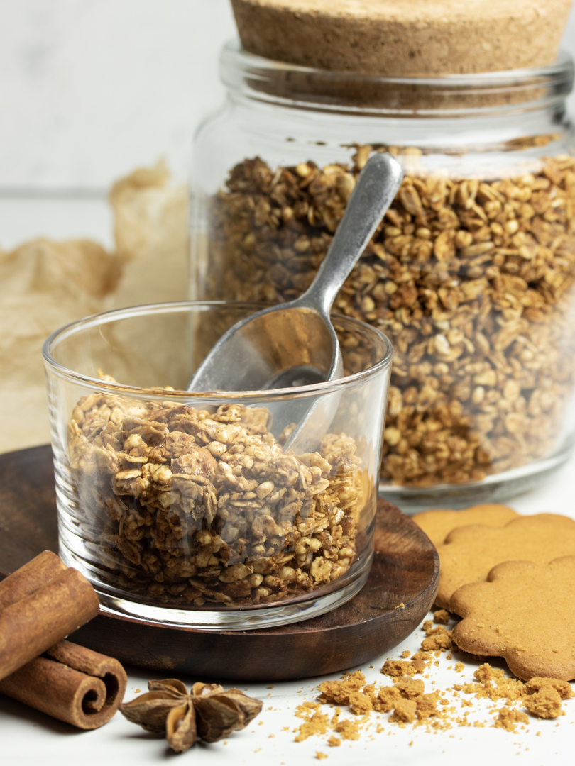Perfectly Crispy Nutty Gingerbread Granola