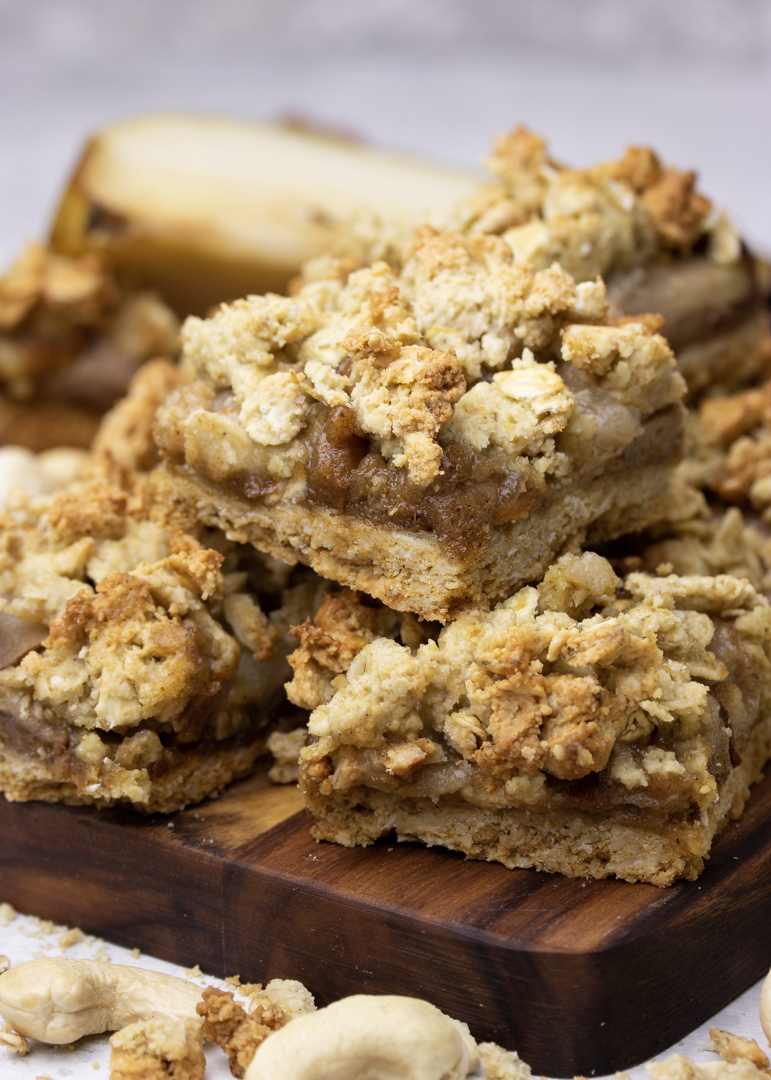 Pear & Salted Caramel Crumble Bars