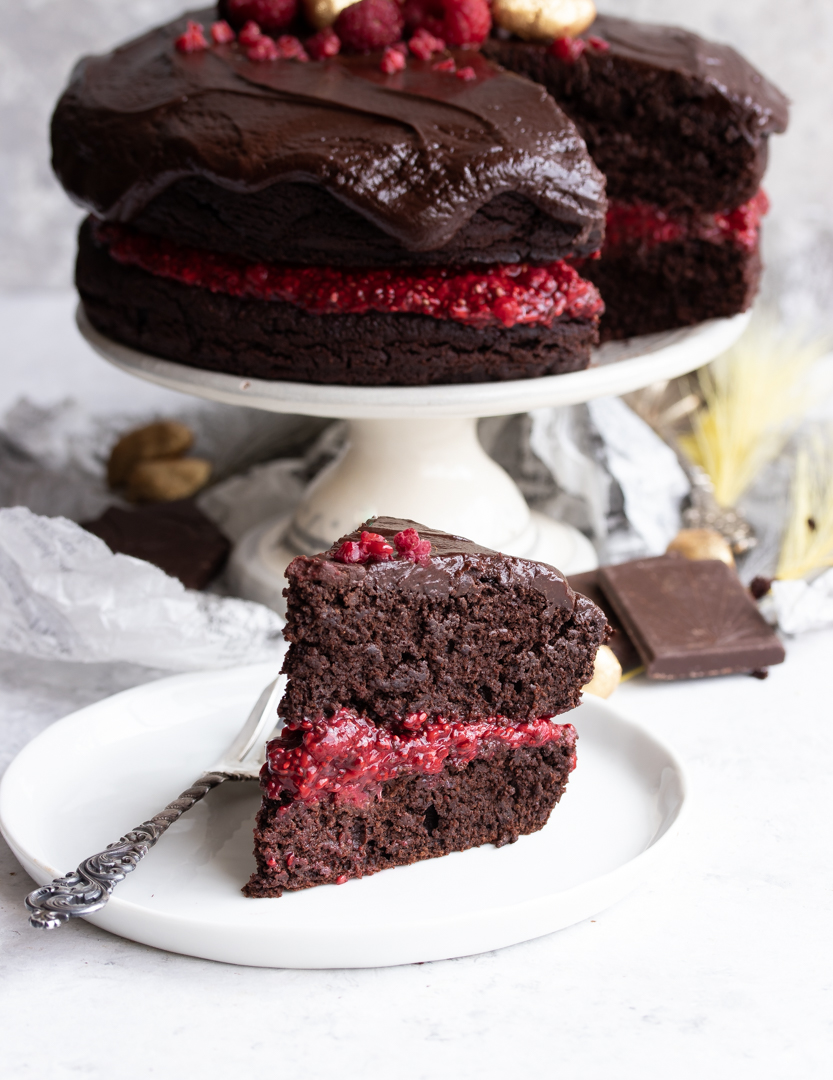 CHOCOLATE RASPBERRY ICE CREAM CAKE STORY - Bright-Eyed Baker