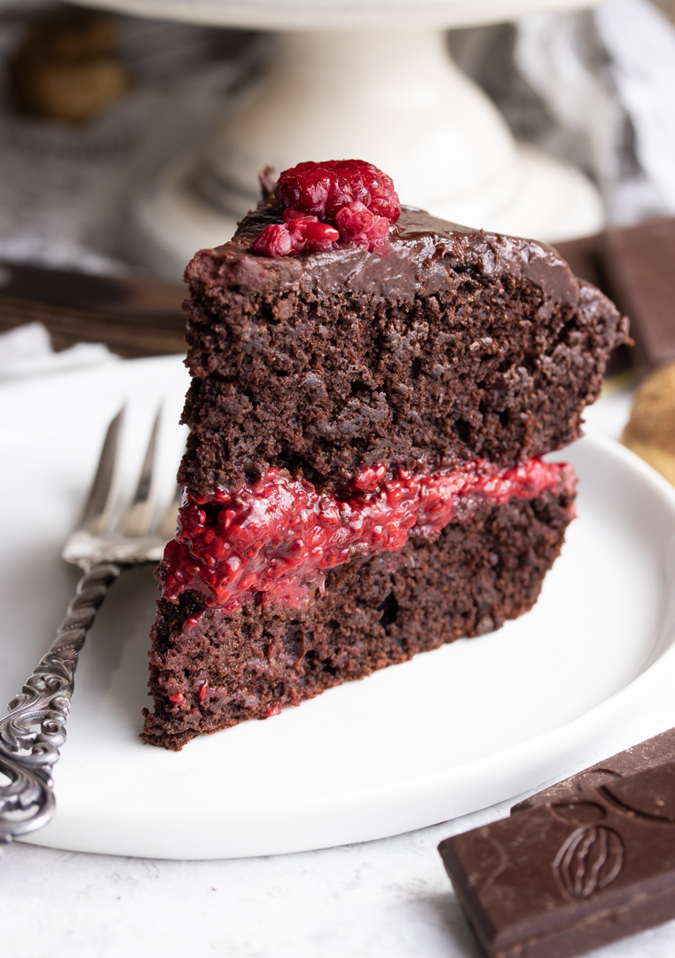 Chocolate Raspberry Cake - Baker by Nature