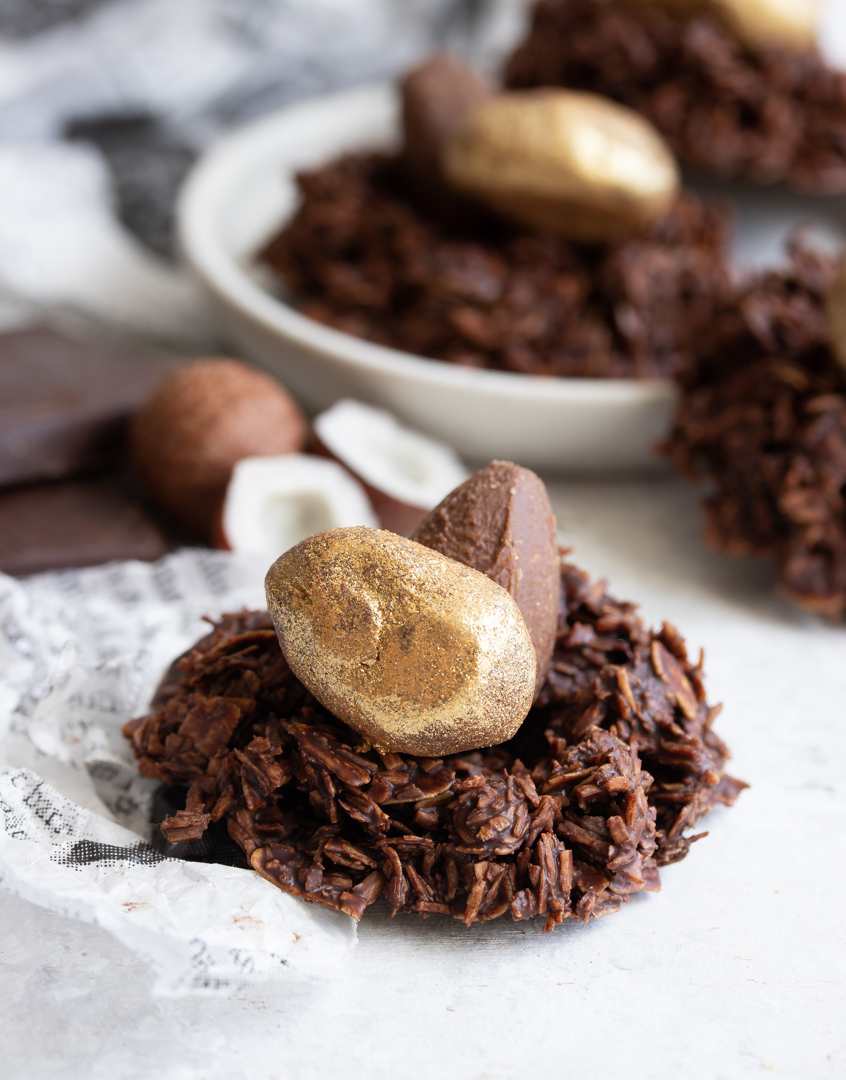 Chocolate Birds’ Nests with Coconut