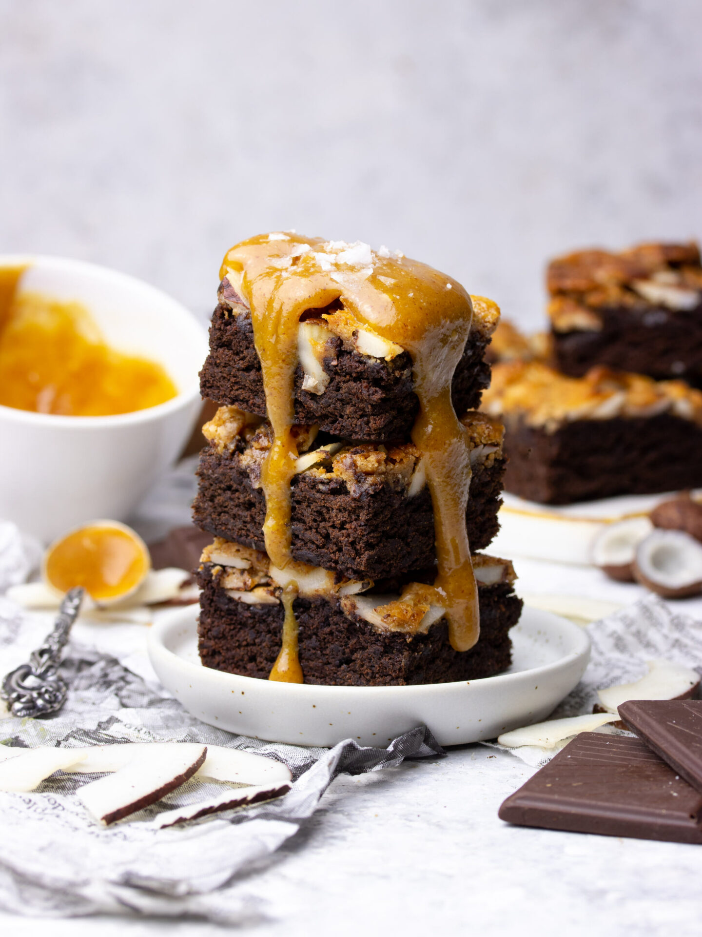 Chewy Salted Caramel Coconut Brownies