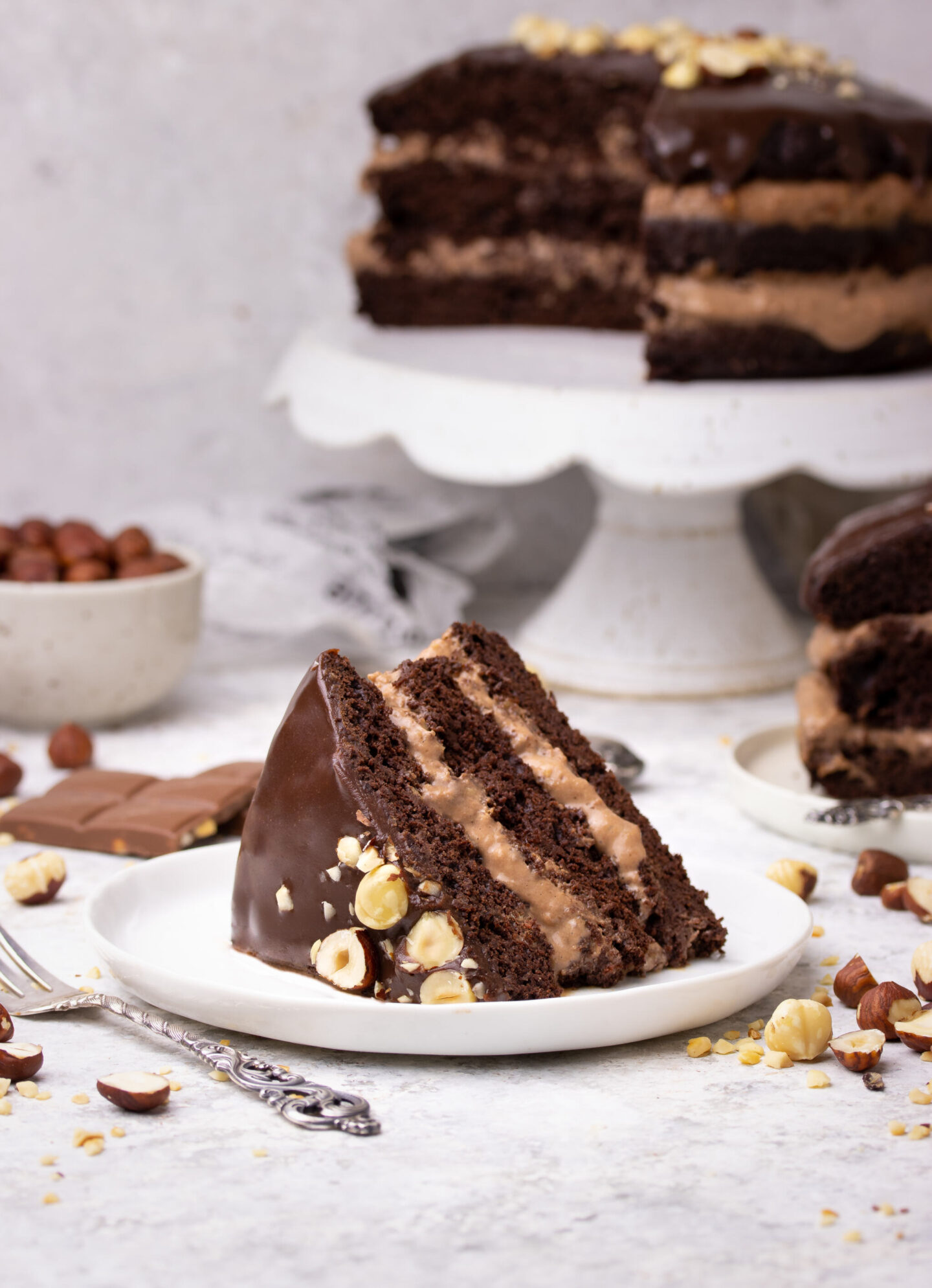 Hazelnut Chocolate Mousse Cake