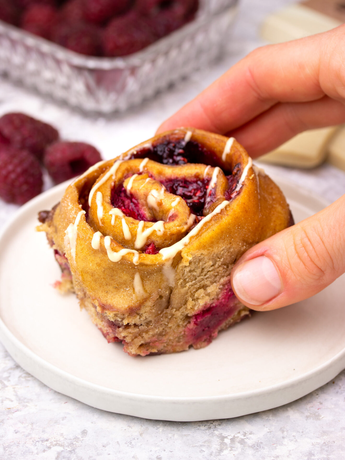 Raspberry & White Chocolate Sweet Rolls