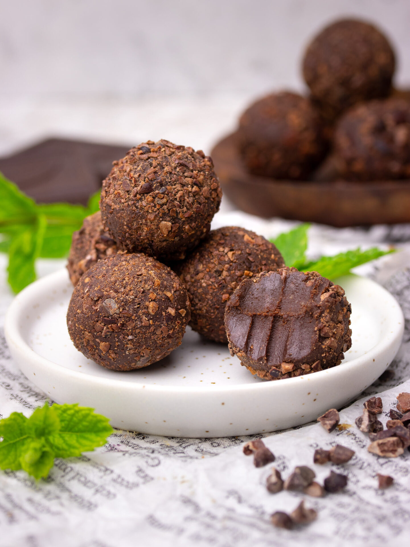 Dark Chocolate Mint Truffles