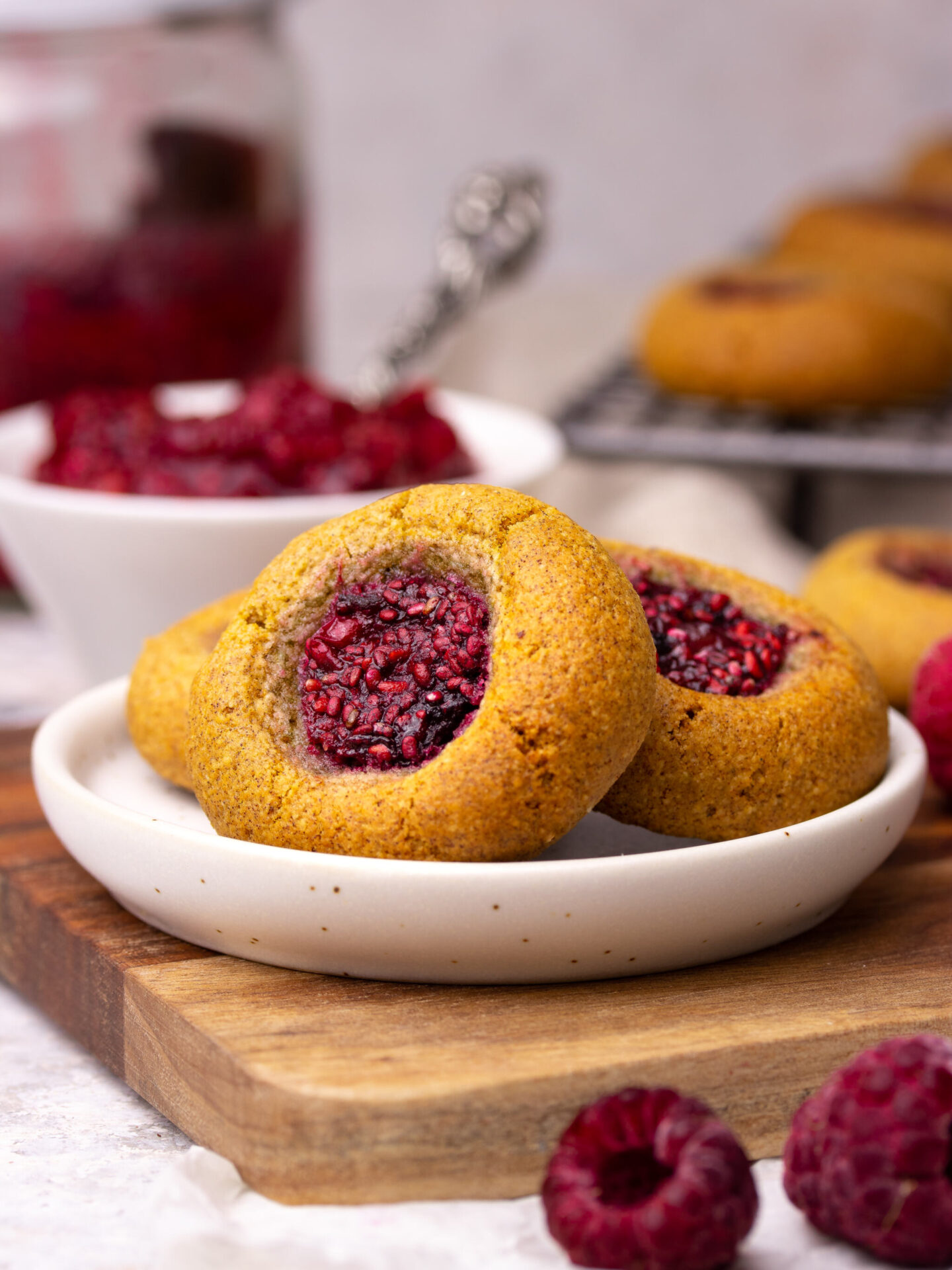 Raspberry Thumbprint Cookies – “Syltkakor” – On the Healthier Side