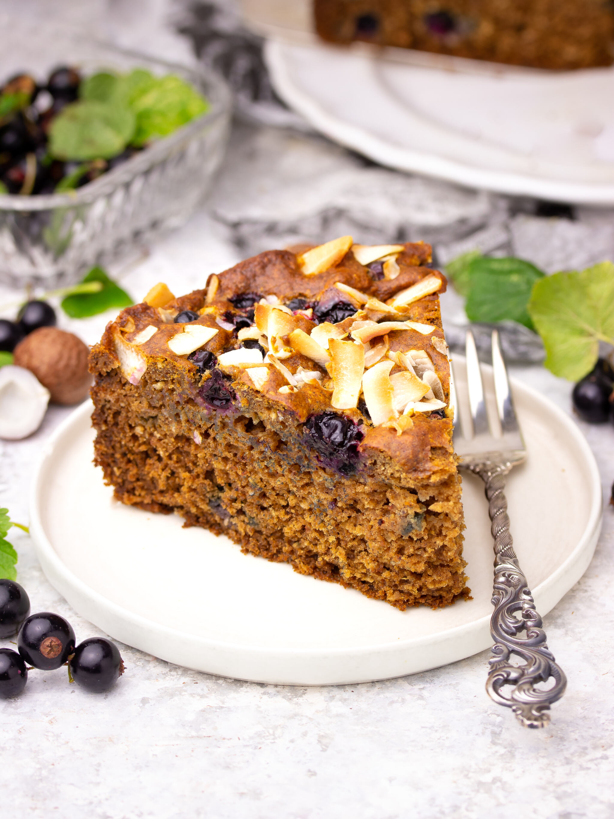 Pistachio Olive Oil Cake with Lime & Blackcurrant Drizzle (gluten free)