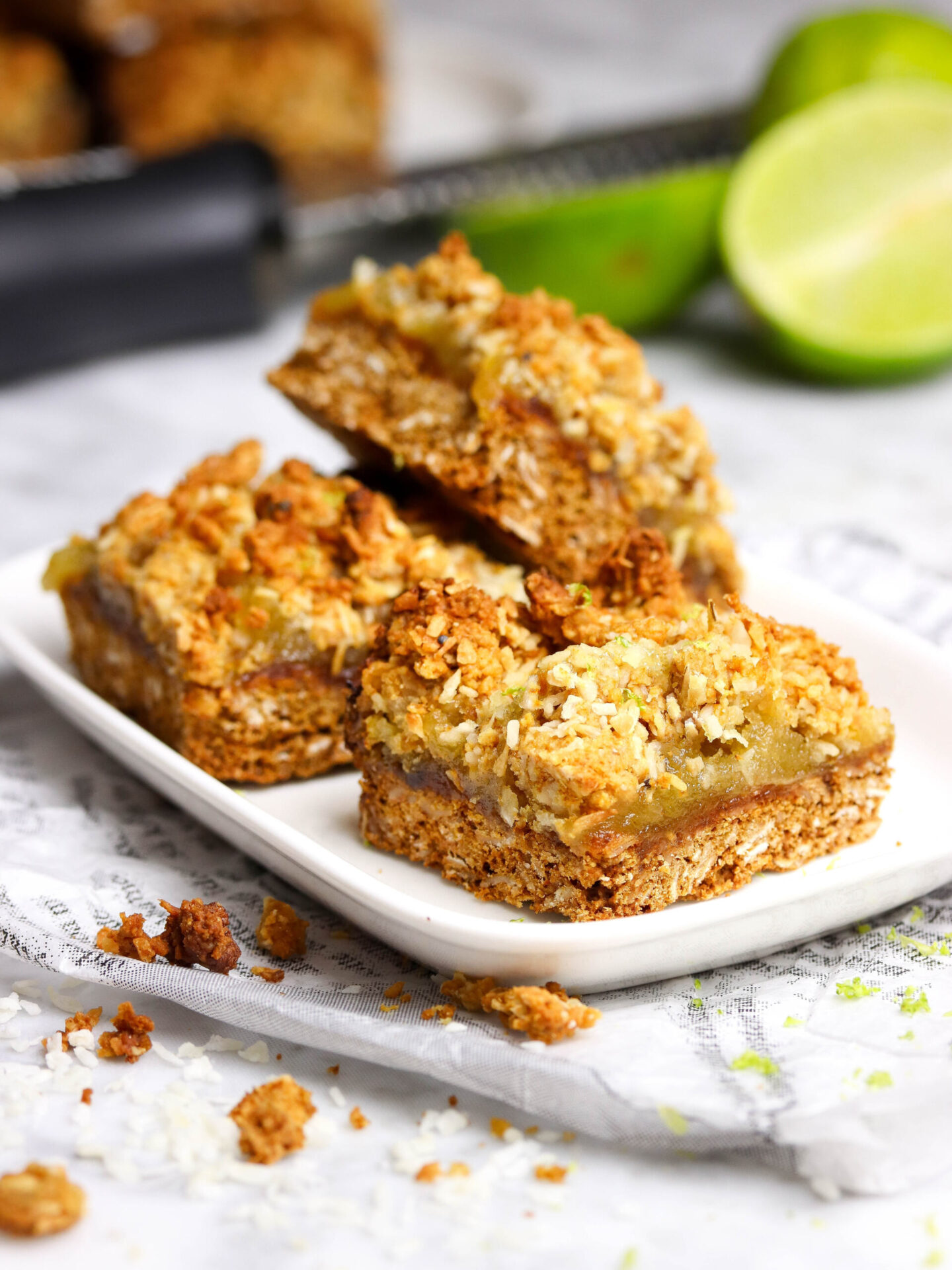 Lime Curd Coconut Crumble Bars