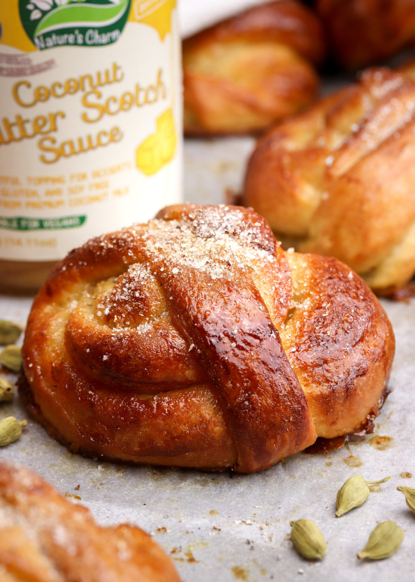 Salted Caramel Cardamom Buns