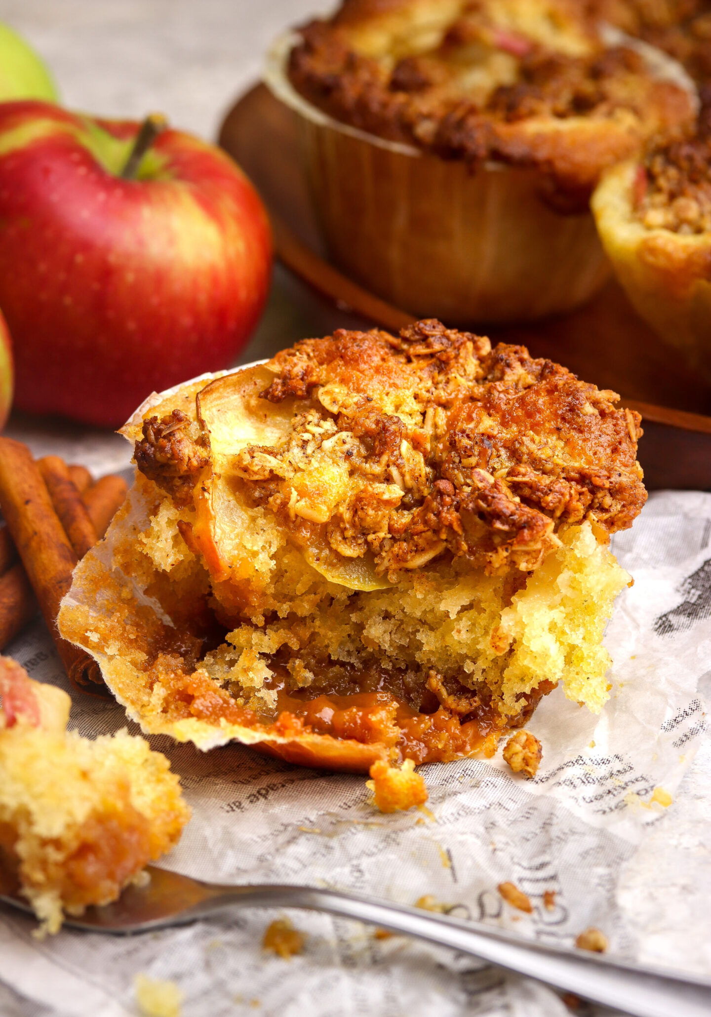 Apple Muffins with Streusel Topping & Cardamom